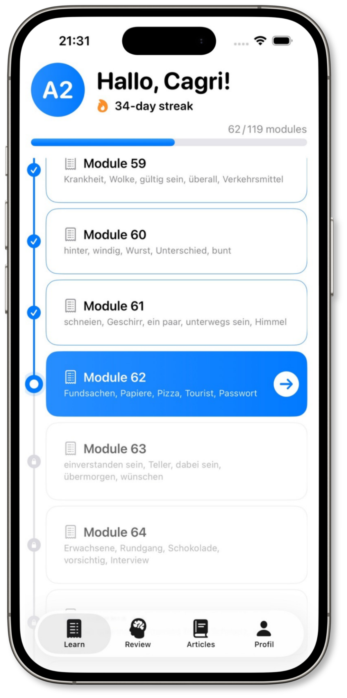 LUMO - Learn German Words Screen